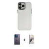 MARSİLYAN™- iPhone 13 Pro Max Kılıf Ahenk Çizgi Prime - Siyah Bilvis 3D Mat Cam Ekran Koruyucu + Neon Fosforlu Kamera Lens - MI