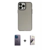 MARSİLYAN™- iPhone 13 Pro Max Kılıf Ahenk Çizgi Prime - Siyah Bilvis 3D Mat Cam Ekran Koruyucu + Neon Fosforlu Kamera Lens - MI