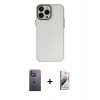 MARSİLYAN™- iPhone 13 Pro Max Kılıf Ahenk Çizgi Prime - Siyah Bilvis 3D Mat Cam Ekran Koruyucu + Neon Fosforlu Kamera Lens - BZ