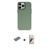 MARSİLYAN™- iPhone 13 Pro Max Kılıf Ahenk Çizgi Prime - Siyah Bilvis 3D Mat Cam Ekran Koruyucu + Renkli Kamera Lens Koruma Cam - PE