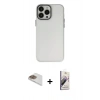 MARSİLYAN™- iPhone 13 Pro Max Kılıf Ahenk Çizgi Prime - Siyah Bilvis 3D Mat Cam Ekran Koruyucu + Pers Alüminyum Kamera Lens - GD
