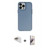MARSİLYAN™- iPhone 13 Pro Max Kılıf Ahenk Çizgi Prime - Siyah Bilvis 3D Mat Cam Ekran Koruyucu + Pers Alüminyum Kamera Lens - GD