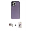 MARSİLYAN™- iPhone 13 Pro Max Kılıf Ahenk Çizgi Prime - Siyah Bilvis 3D Mat Cam Ekran Koruyucu + Rainbow Kamera Lens Koruma Cam - KI