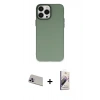 MARSİLYAN™- iPhone 13 Pro Max Kılıf Ahenk Çizgi Prime - Siyah Bilvis 3D Mat Cam Ekran Koruyucu + Rainbow Kamera Lens Koruma Cam - MR