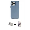 MARSİLYAN™- iPhone 13 Pro Max Kılıf Ahenk Çizgi Prime - Siyah Bilvis 3D Mat Cam Ekran Koruyucu + Rainbow Kamera Lens Koruma Cam - MR