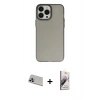 MARSİLYAN™- iPhone 13 Pro Max Kılıf Ahenk Çizgi Prime - Siyah Bilvis 3D Mat Cam Ekran Koruyucu + Rainbow Kamera Lens Koruma Cam - MR