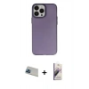 MARSİLYAN™- iPhone 13 Pro Max Kılıf Ahenk Çizgi Prime - Siyah Bilvis 3D Mat Cam Ekran Koruyucu + Rainbow Kamera Lens Koruma Cam - MI