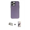 MARSİLYAN™- iPhone 13 Pro Max Kılıf Ahenk Çizgi Prime - Siyah Bilvis 3D Mat Cam Ekran Koruyucu + Rainbow Kamera Lens Koruma Cam - REGD