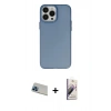 MARSİLYAN™- iPhone 13 Pro Max Kılıf Ahenk Çizgi Prime - Siyah Bilvis 3D Mat Cam Ekran Koruyucu + Rainbow Kamera Lens Koruma Cam - MI