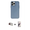 MARSİLYAN™- iPhone 13 Pro Max Kılıf Ahenk Çizgi Prime - Siyah Bilvis 3D Mat Cam Ekran Koruyucu + Rainbow Kamera Lens Koruma Cam - KI