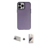 MARSİLYAN™- iPhone 13 Pro Max Kılıf Ahenk Çizgi Prime - Siyah Bilvis 3D Mat Cam Ekran Koruyucu + Rainbow Kamera Lens Koruma Cam - MR