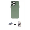 MARSİLYAN™- iPhone 13 Pro Max Kılıf Ahenk Çizgi Prime - Siyah Bilvis 3D Mat Cam Ekran Koruyucu + Renkli Kamera Lens Koruma Cam - TU
