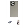 MARSİLYAN™- iPhone 13 Pro Max Kılıf Ahenk Çizgi Prime - Siyah Bilvis 3D Mat Cam Ekran Koruyucu + Renkli Kamera Lens Koruma Cam - SI