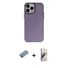 MARSİLYAN™- iPhone 13 Pro Max Kılıf Ahenk Çizgi Prime - Siyah Bilvis 3D Mat Cam Ekran Koruyucu + Shine Kamera Lens Koruma Cam - PE