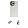 MARSİLYAN™- iPhone 13 Pro Max Kılıf Ahenk Çizgi Prime - Siyah Bilvis 3D Mat Cam Ekran Koruyucu + Shine Kamera Lens Koruma Cam - GI
