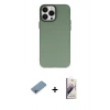 MARSİLYAN™- iPhone 13 Pro Max Kılıf Ahenk Çizgi Prime - Siyah Bilvis 3D Mat Cam Ekran Koruyucu + Shine Kamera Lens Koruma Cam - GI