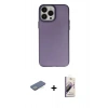MARSİLYAN™- iPhone 13 Pro Max Kılıf Ahenk Çizgi Prime - Siyah Bilvis 3D Mat Cam Ekran Koruyucu + Renkli Kamera Lens Koruma Cam - YL