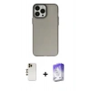 MARSİLYAN™- iPhone 13 Pro Max Kılıf Ahenk Çizgi Prime - Siyah Bilvis 5in1 3D Magic Cam Ekran Koruyucu + Shine Kamera Lens - GD