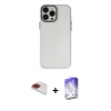 MARSİLYAN™- iPhone 13 Pro Max Kılıf Ahenk Çizgi Prime - Siyah Bilvis 5in1 3D Magic Cam Ekran Koruyucu + Kırmızı Pers Alüminyum Kamera Lens