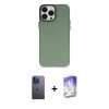 MARSİLYAN™- iPhone 13 Pro Max Kılıf Ahenk Çizgi Prime - Siyah Bilvis 5in1 3D Magic Cam Ekran Koruyucu + Neon Fosforlu Kamera Lens - MI
