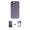 MARSİLYAN™- iPhone 13 Pro Max Kılıf Ahenk Çizgi Prime - Siyah Bilvis 5in1 3D Magic Cam Ekran Koruyucu + Neon Fosforlu Kamera Lens - BZ