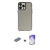 MARSİLYAN™- iPhone 13 Pro Max Kılıf Ahenk Çizgi Prime - Siyah Bilvis 5in1 3D Magic Cam Ekran Koruyucu + Pembe Renkli Kamera Lens Koruma Cam