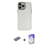 MARSİLYAN™- iPhone 13 Pro Max Kılıf Ahenk Çizgi Prime - Siyah Bilvis 5in1 3D Magic Cam Ekran Koruyucu + Pembe Renkli Kamera Lens Koruma Cam