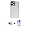 MARSİLYAN™- iPhone 13 Pro Max Kılıf Ahenk Çizgi Prime - Siyah Bilvis 5in1 3D Magic Cam Ekran Koruyucu + Rainbow Kamera Lens Koruma Cam - REGD