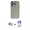 MARSİLYAN™- iPhone 13 Pro Max Kılıf Ahenk Çizgi Prime - Siyah Bilvis 5in1 3D Magic Cam Ekran Koruyucu + Rainbow Kamera Lens Koruma Cam - KI
