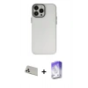 MARSİLYAN™- iPhone 13 Pro Max Kılıf Ahenk Çizgi Prime - Siyah Bilvis 5in1 3D Magic Cam Ekran Koruyucu + Rainbow Kamera Lens Koruma Cam - BZ