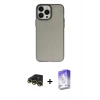 MARSİLYAN™- iPhone 13 Pro Max Kılıf Ahenk Çizgi Prime - Siyah Bilvis 5in1 3D Magic Cam Ekran Koruyucu + Raze Metal Kamera Lens - GD