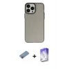 MARSİLYAN™- iPhone 13 Pro Max Kılıf Ahenk Çizgi Prime - Siyah Bilvis 5in1 3D Magic Cam Ekran Koruyucu + Shine Kamera Lens Koruma Cam - PE