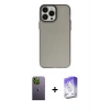 MARSİLYAN™- iPhone 13 Pro Max Kılıf Ahenk Çizgi Prime - Siyah Bilvis 5in1 3D Magic Cam Ekran Koruyucu + Yeşil Neon Fosforlu Kamera Lens