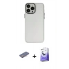 MARSİLYAN™- iPhone 13 Pro Max Kılıf Ahenk Çizgi Prime - Siyah Bilvis 5in1 5D Magic Hayalet Cam Ekran Koruyucu + Renkli Kamera Lens Koruma Cam - PE