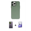 MARSİLYAN™- iPhone 13 Pro Max Kılıf Ahenk Çizgi Prime - Siyah Bilvis 5in1 5D Magic Hayalet Cam Ekran Koruyucu + Neon Fosforlu Kamera Lens - YL