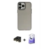 MARSİLYAN™- iPhone 13 Pro Max Kılıf Ahenk Çizgi Prime - Siyah Bilvis 5in1 5D Magic Hayalet Cam Ekran Koruyucu + Raze Metal Kamera Lens - GD