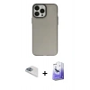 MARSİLYAN™- iPhone 13 Pro Max Kılıf Ahenk Çizgi Prime - Siyah Bilvis 5in1 5D Magic Hayalet Cam Ekran Koruyucu + Pers Alüminyum Kamera Lens - SABE