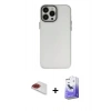 MARSİLYAN™- iPhone 13 Pro Max Kılıf Ahenk Çizgi Prime - Siyah Bilvis 5in1 5D Magic Hayalet Cam Ekran Koruyucu + Pers Alüminyum Kamera Lens - KI