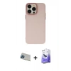 MARSİLYAN™- iPhone 13 Pro Max Kılıf Ahenk Çizgi Prime - Siyah Bilvis 5in1 5D Magic Hayalet Cam Ekran Koruyucu + Mavi Rainbow Kamera Lens Koruma Cam