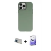MARSİLYAN™- iPhone 13 Pro Max Kılıf Ahenk Çizgi Prime - Siyah Bilvis 5in1 5D Magic Hayalet Cam Ekran Koruyucu + Mavi Rainbow Kamera Lens Koruma Cam