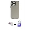MARSİLYAN™- iPhone 13 Pro Max Kılıf Ahenk Çizgi Prime - Siyah Bilvis 5in1 5D Magic Hayalet Cam Ekran Koruyucu + Pers Alüminyum Kamera Lens - GI