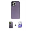 MARSİLYAN™- iPhone 13 Pro Max Kılıf Ahenk Çizgi Prime - Siyah Bilvis 5in1 5D Magic Hayalet Cam Ekran Koruyucu + Neon Fosforlu Kamera Lens - YL