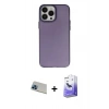MARSİLYAN™- iPhone 13 Pro Max Kılıf Ahenk Çizgi Prime - Siyah Bilvis 5in1 5D Magic Hayalet Cam Ekran Koruyucu + Mavi Rainbow Kamera Lens Koruma Cam