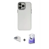 MARSİLYAN™- iPhone 13 Pro Max Kılıf Ahenk Çizgi Prime - Siyah Bilvis 5in1 5D Magic Hayalet Cam Ekran Koruyucu + Pers Alüminyum Kamera Lens - SABE