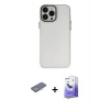 MARSİLYAN™- iPhone 13 Pro Max Kılıf Ahenk Çizgi Prime - Siyah Bilvis 5in1 5D Magic Hayalet Cam Ekran Koruyucu + Renkli Kamera Lens Koruma Cam - SI