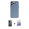 MARSİLYAN™- iPhone 13 Pro Max Kılıf Ahenk Çizgi Prime - Siyah Bilvis 5in1 5D Magic Hayalet Cam Ekran Koruyucu + Neon Fosforlu Kamera Lens - MI