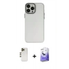 MARSİLYAN™- iPhone 13 Pro Max Kılıf Ahenk Çizgi Prime - Siyah Bilvis 5in1 5D Magic Hayalet Cam Ekran Koruyucu + Shine Kamera Lens - GD