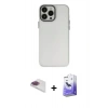 MARSİLYAN™- iPhone 13 Pro Max Kılıf Ahenk Çizgi Prime - Siyah Bilvis 5in1 5D Magic Hayalet Cam Ekran Koruyucu + Pers Alüminyum Kamera Lens - GI