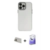 MARSİLYAN™- iPhone 13 Pro Max Kılıf Ahenk Çizgi Prime - Siyah Bilvis 5in1 5D Magic Hayalet Cam Ekran Koruyucu + Rainbow Kamera Lens Koruma Cam - REGD