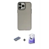 MARSİLYAN™- iPhone 13 Pro Max Kılıf Ahenk Çizgi Prime - Siyah Bilvis 5in1 5D Magic Hayalet Cam Ekran Koruyucu + Renkli Kamera Lens Koruma Cam - YL